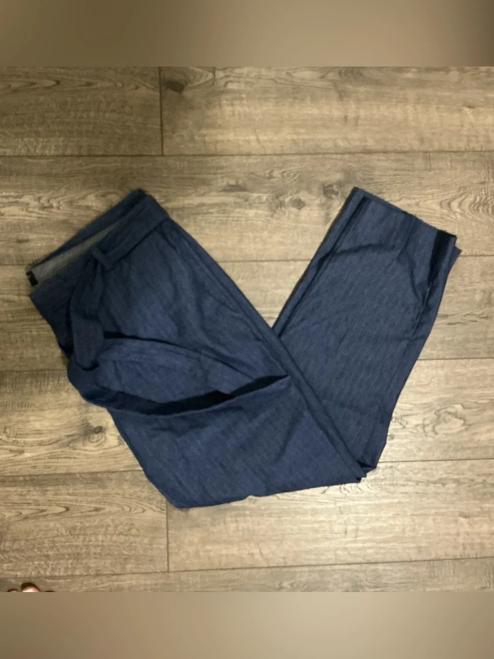 Banana Republic Women’s Avery Pant Blue Linen Blend Belt Business Office
